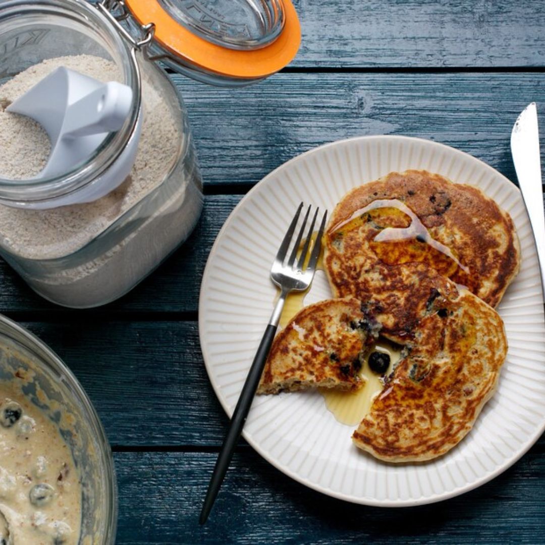 DIY Whole-Wheat Almond Pancake Mix